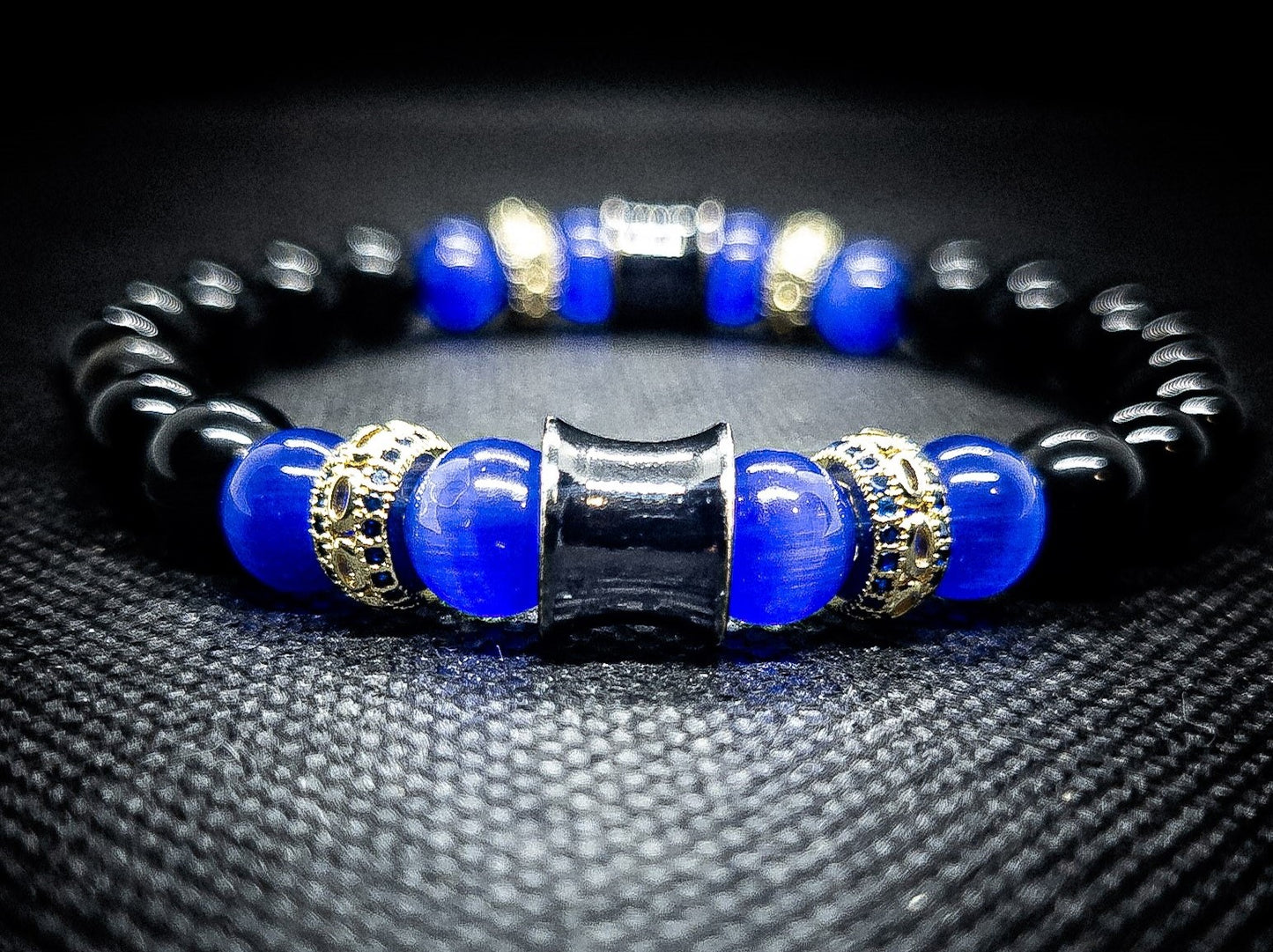 Women's Obsidian/ Quartz Stretch Bracelet