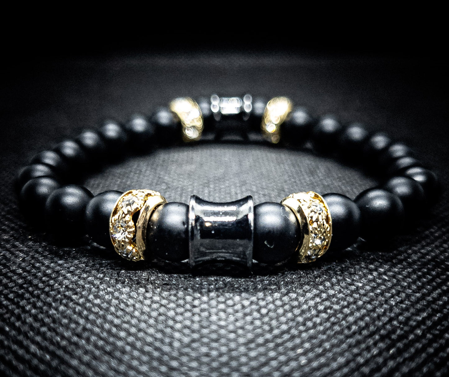 Matte Black Onyx Stretch Bracelet