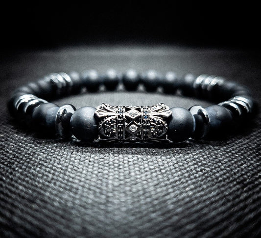 Matte Black onyx Stretch Bracelet