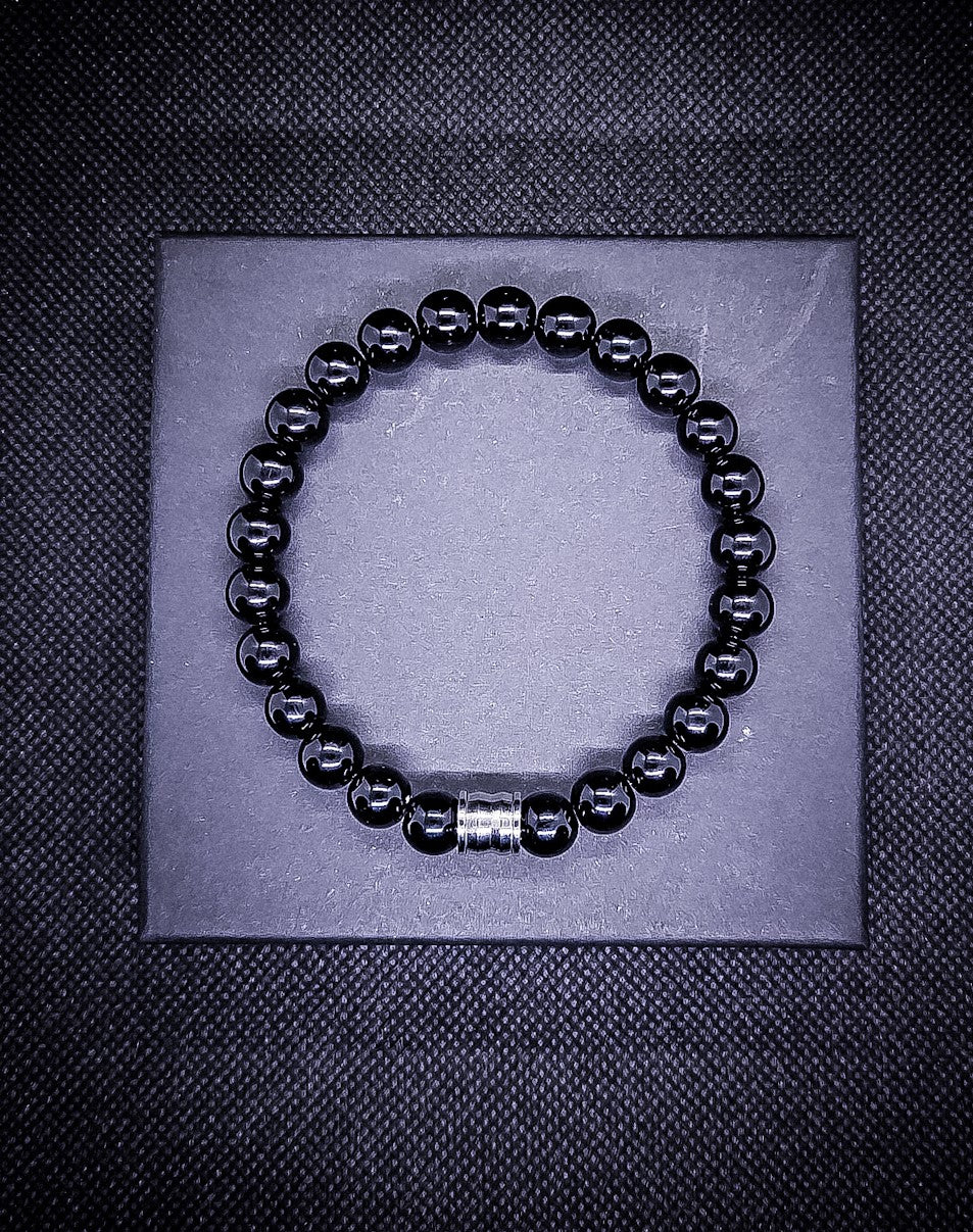 Obsidian negative energy combactive 8mm Stretch Bracelet