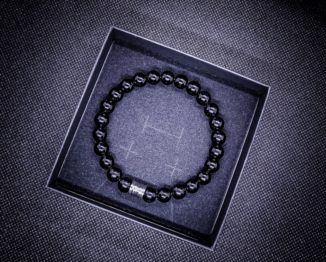 Obsidian negative energy combactive 8mm Stretch Bracelet