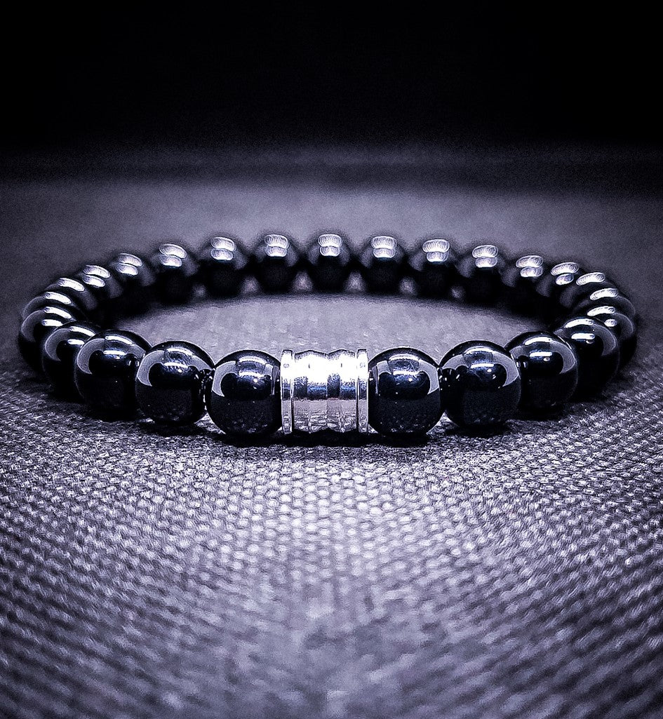 Obsidian negative energy combactive 8mm Stretch Bracelet