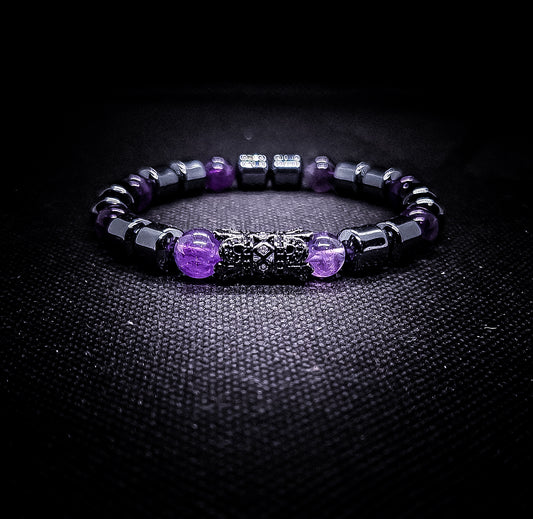 Women's Amethyst/Hematite  Spiritual Healing bracelet