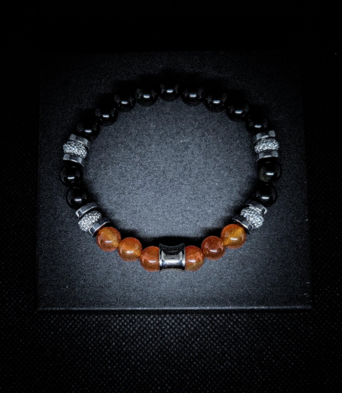 Men's/Women's Black Obsidian Quartz Stretch Bracelet