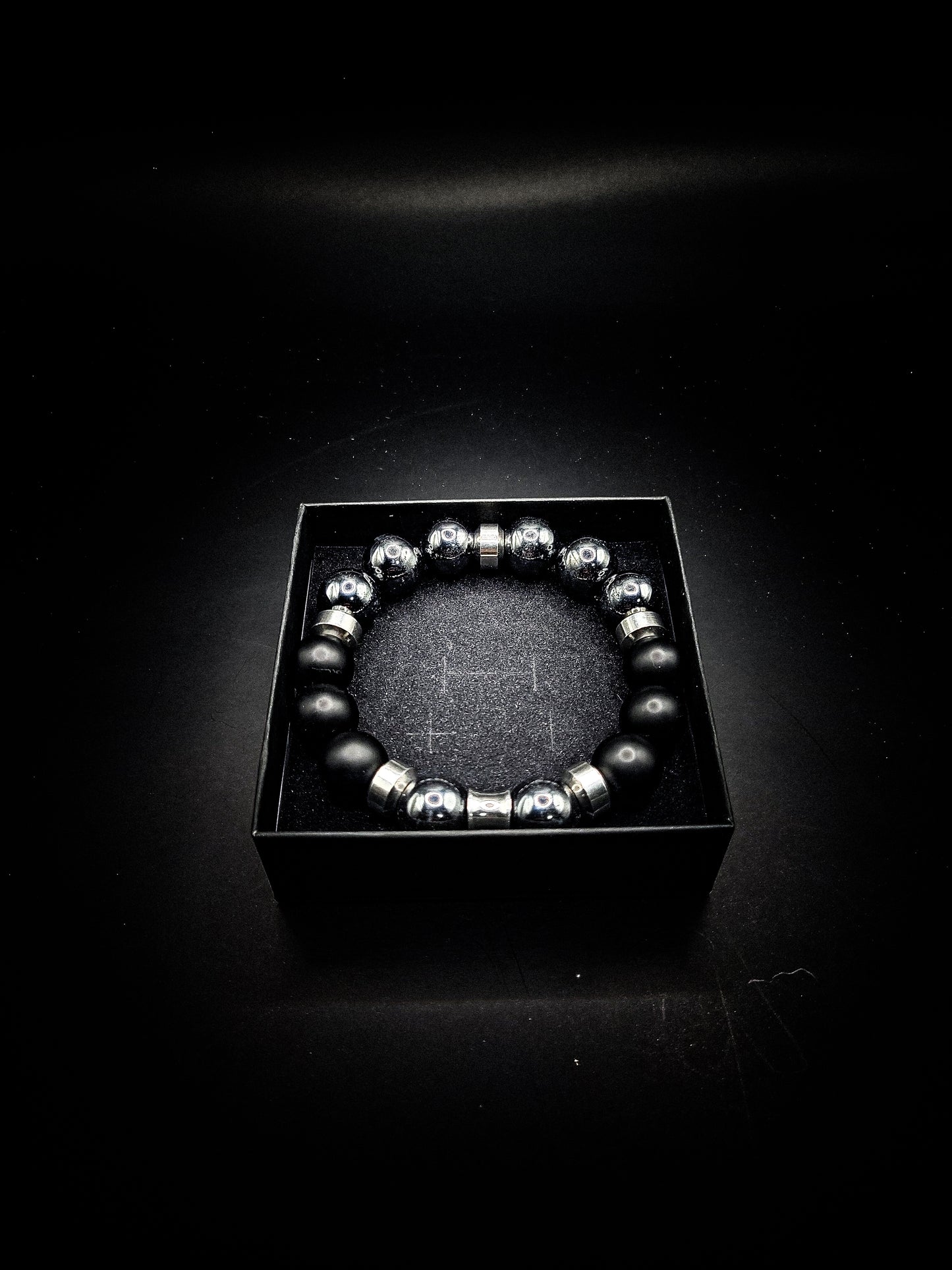 Men's 14mm Silver Hematite Business Bracelet