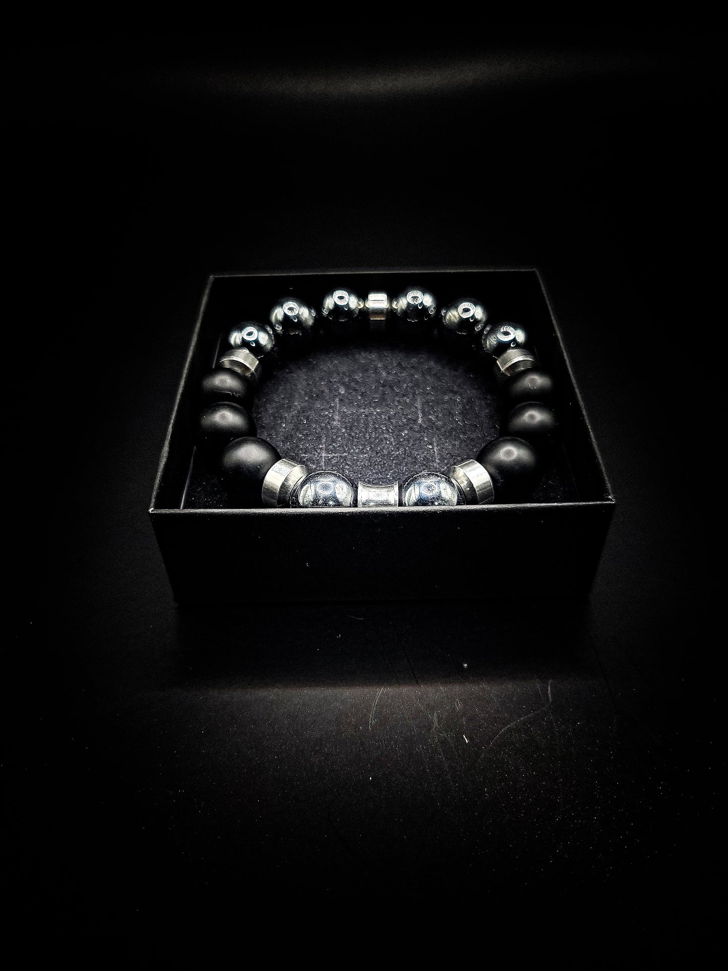 Men's 14mm Silver Hematite Business Bracelet