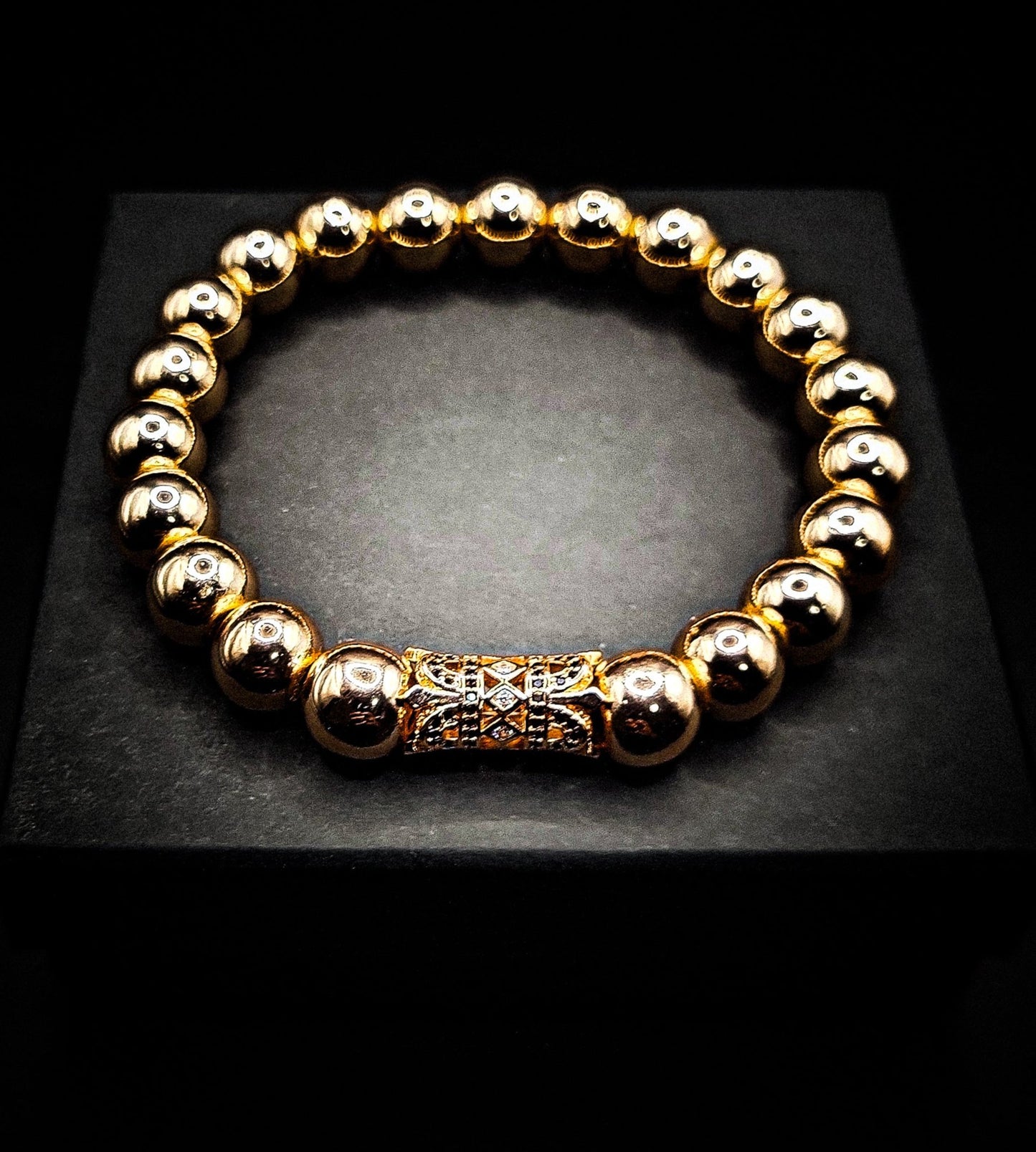 10mm Rose Gold Hematite Stretch Bracelet