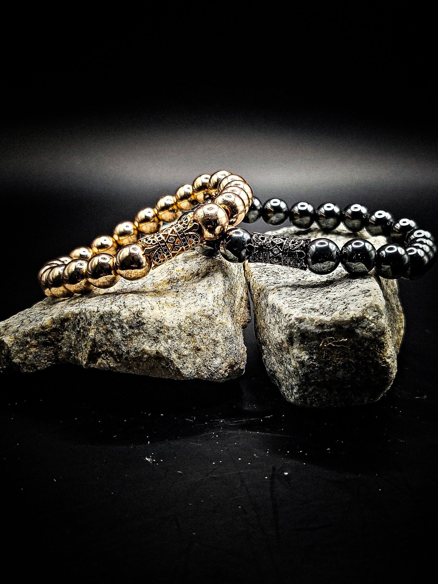 10mm Rose Gold Hematite Stretch Bracelet