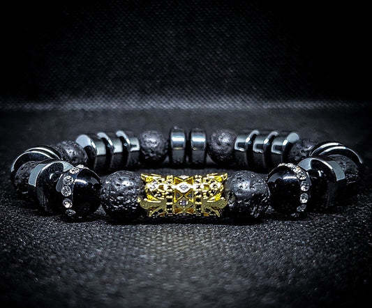 Men's 10mm Volcanic Rock Healing Bracelet